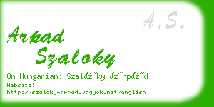 arpad szaloky business card